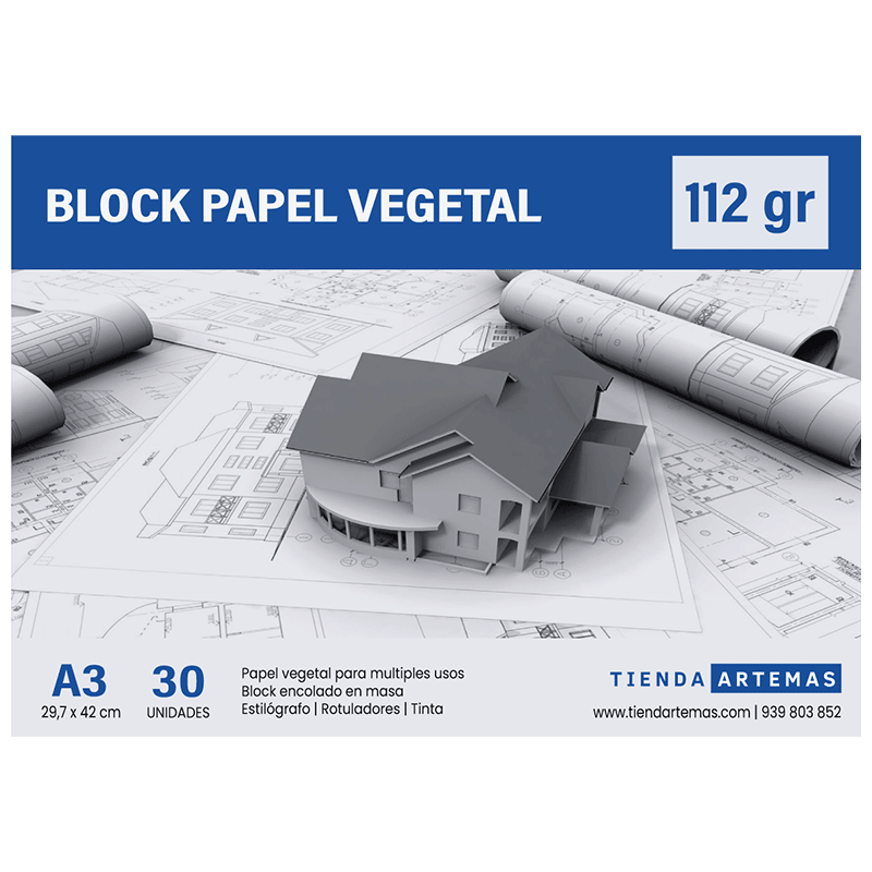 Block Papel Vegetal 112 gr A3