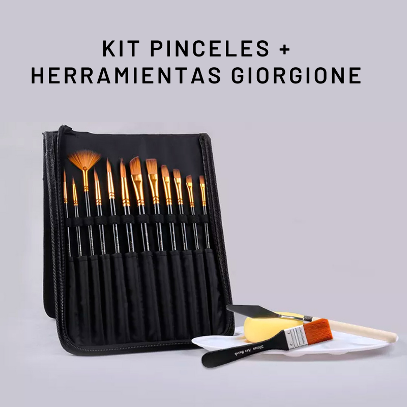 Kit de pinceles + herramientas con 17 piezas Giorgione