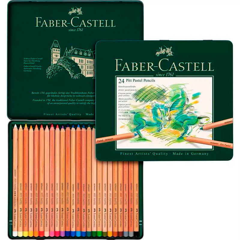 Lata de lápices Pitt Pastel Faber Castell 24 colores