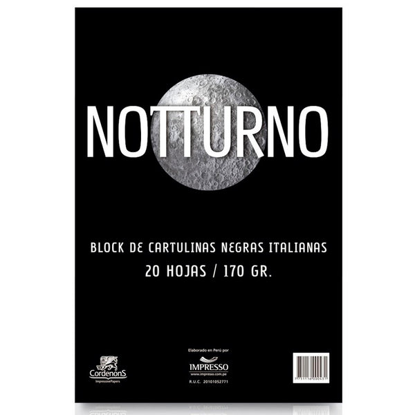 Block Cartulina Negra Justus 20 Hojas 