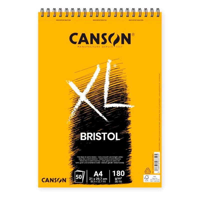 Block Canson XL Bristol 50h A4 180g